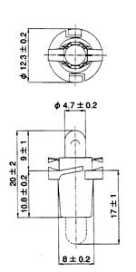 T-1 1/2 PBB PCB Lamp Bayonet 5109