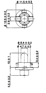 T-1 1/2 PBC PCB Lamp Bayonet 5109