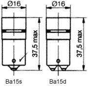 Ba15 8 LED Cluster Red 24BR