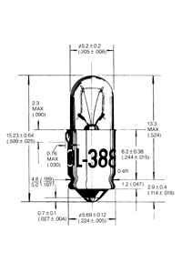 T-1 3/4 Midget Grooved Based Lamp 6045